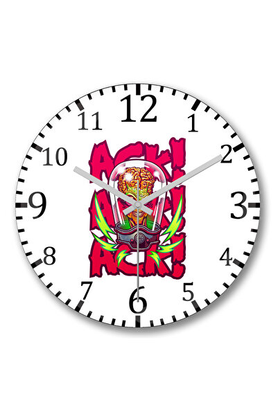 BASKI DÜNYASI ساعة حائط هجمات المريخ من الزجاج الحقيقي المنحني