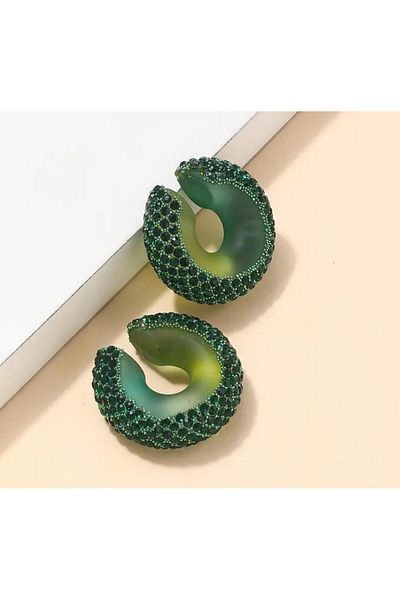 efstyle 1 Pcs Green Stone Cartilage Earring Ear Cuff