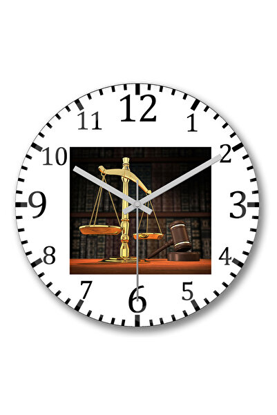 BASKI DÜNYASI Ceas de perete Adeler Terazisi Avukat din sticlă autentică bombată