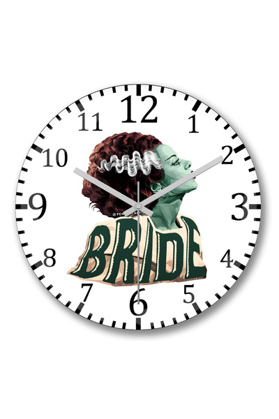 BASKI DÜNYASI Ceas de perete Bride Of Frankenstein The Blushing Bride din sticlă autentică bombată