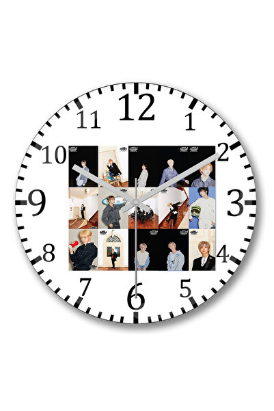 BASKI DÜNYASI ساعة حائط Nct Dream We Boom من الزجاج الحقيقي المنحني