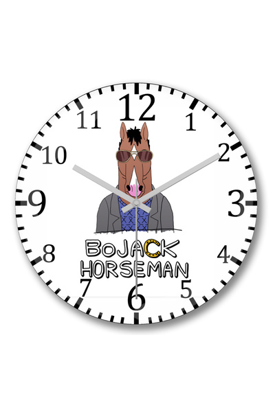 BASKI DÜNYASI ساعة حائط بوجاك هورسمان من الزجاج الحقيقي المنحني