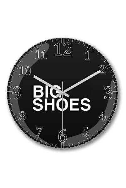 BASKI DÜNYASI ساعة حائط أحذية كبيرة من الزجاج الحقيقي المنحني