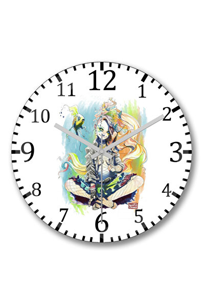 BASKI DÜNYASI ساعة حائط Deleite من الزجاج الحقيقي المنحني