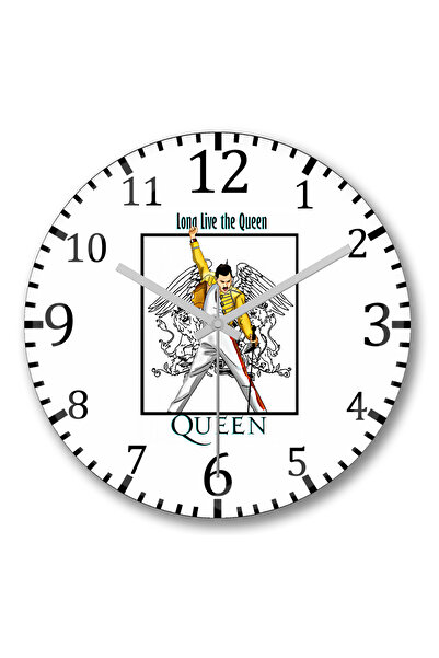 BASKI DÜNYASI ساعة حائط كوين من الزجاج الحقيقي المنحني