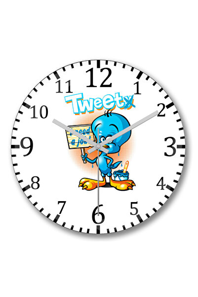 BASKI DÜNYASI Ρολόι τοίχου Tweety Convex Real Glass