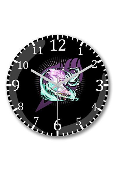 BASKI DÜNYASI ساعة حائط برمز الجنية تيل أنيمي مانغا ويندي جايلد من الزجاج الحقيقي المنحني