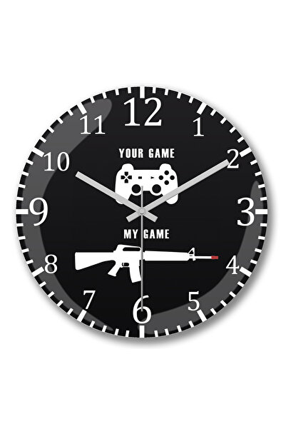 BASKI DÜNYASI Ceas de perete My Game din sticlă autentică bombată