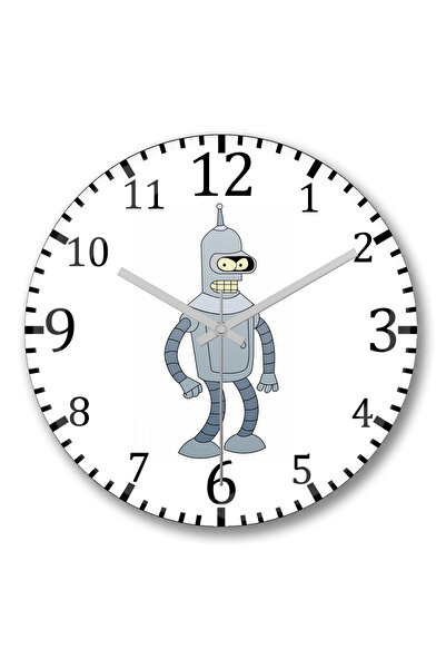 BASKI DÜNYASI Ceas de perete Bender Futurama din sticlă curbată