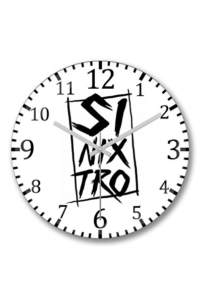 BASKI DÜNYASI Ρολόι τοίχου Sinixtro Branca με κυρτό γυαλί