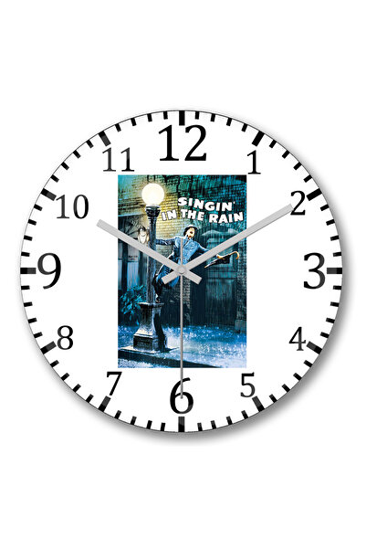 BASKI DÜNYASI تسجيل الدخول إلى ساعة حائط المطر من الزجاج الحقيقي المنحني