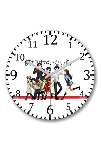 BASKI DÜNYASI Boku Dake ga Inai Machi ساعة حائط من الزجاج الحقيقي المنحني