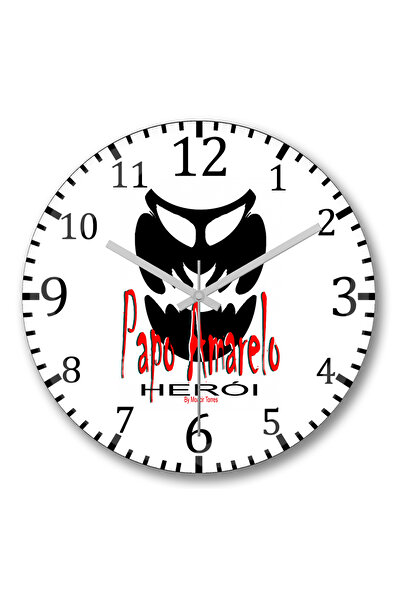 BASKI DÜNYASI ساعة حائط بابو أماريلو هيروي من الزجاج الحقيقي المنحني