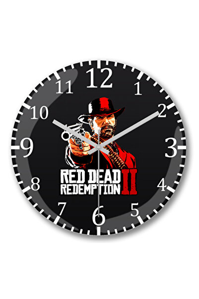 BASKI DÜNYASI Ceas de perete Red Dead Redemption Sticlă reală curbată