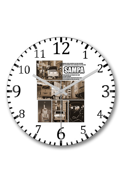 BASKI DÜNYASI ساعة حائط سامبا من الزجاج الحقيقي المنحني