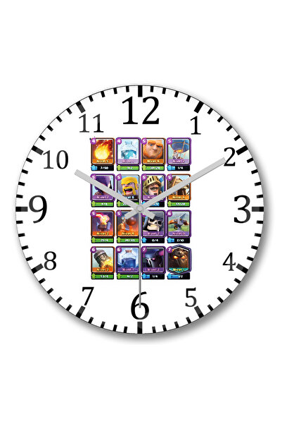 BASKI DÜNYASI Ceas de perete Clash Royale din sticlă autentică bombată