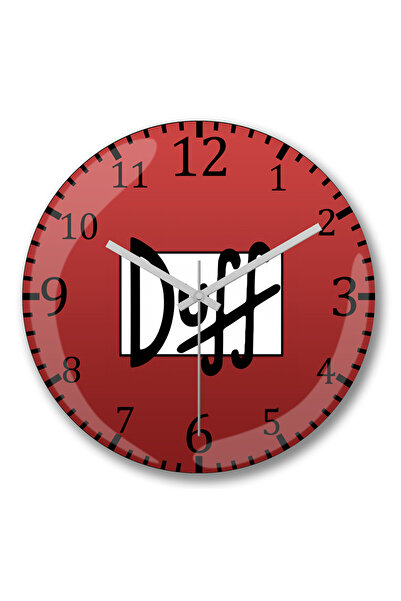 BASKI DÜNYASI ساعة حائط Cerveja Duff من الزجاج الحقيقي المنحني