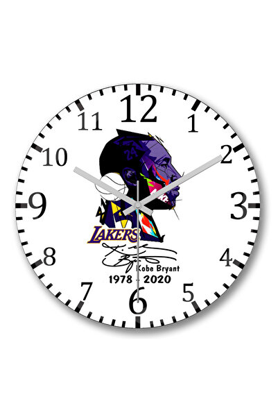 BASKI DÜNYASI ساعة حائط كوبي برايان ليكرز ليجند من الزجاج الحقيقي المنحني