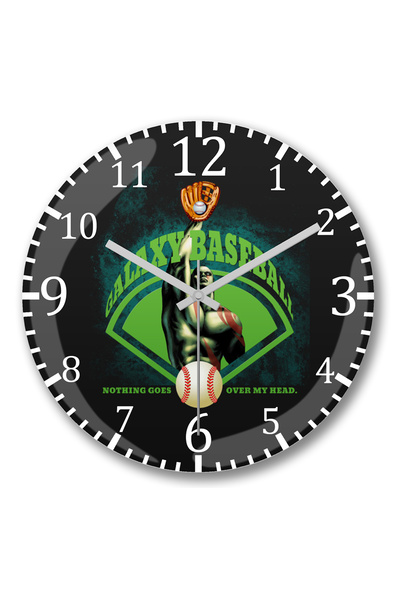 BASKI DÜNYASI ساعة حائط Guardians Of The Galaxy Drax the Outfielder من الزجاج الحقيقي المنحني