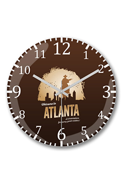 BASKI DÜNYASI Ceas de perete The Walking Dead Welcome To Atlanta din sticlă autentică bombată