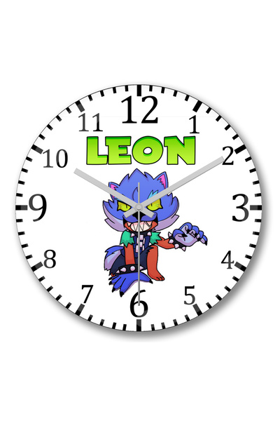 BASKI DÜNYASI ساعة حائط ويرولف ليون براول ستارز من الزجاج الحقيقي المنحني