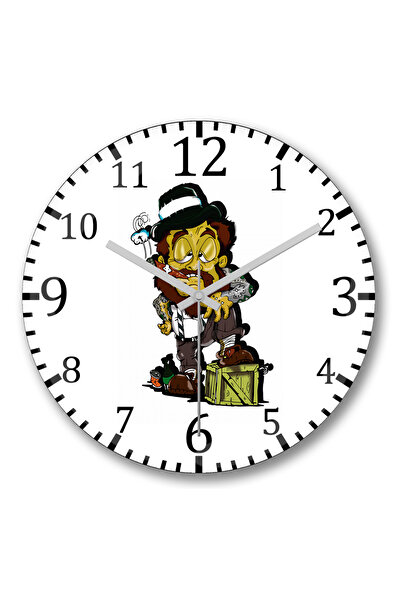 BASKI DÜNYASI Ceas de perete Leprechaun din sticlă autentică bombată