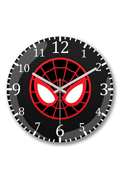 BASKI DÜNYASI Ceas de perete Spider Man cu față de păianjen din sticlă autent...