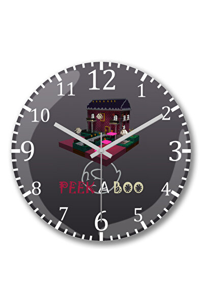 BASKI DÜNYASI ساعة حائط Peek a Boo من الزجاج الحقيقي المنحني