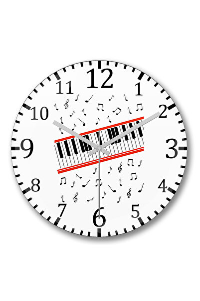 BASKI DÜNYASI Pian Pian Note muzicale Ceas de perete din sticlă autentică