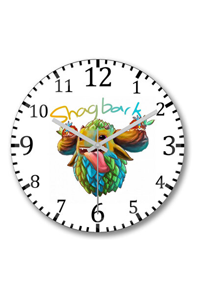 BASKI DÜNYASI ساعة حائط شاجبارك من الزجاج الحقيقي المنحني