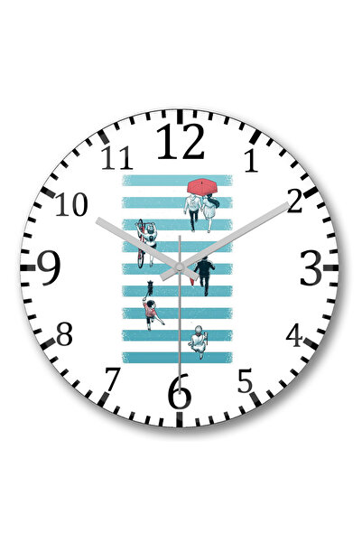 BASKI DÜNYASI ساعة حائط الشارع من الزجاج الحقيقي المنحني