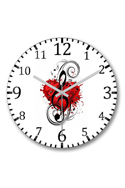 BASKI DÜNYASI Ρολόι τοίχου με μουσική Gangsta Rap, κυρτό από πραγματικό γυαλί