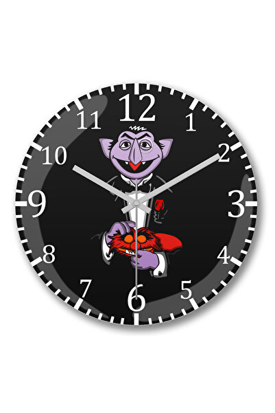 BASKI DÜNYASI ساعة حائط كونت فون ذا كونت فاذر من الزجاج الحقيقي المنحني