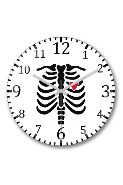 BASKI DÜNYASI ساعة حائط Esqueleto من الزجاج الحقيقي المنحني