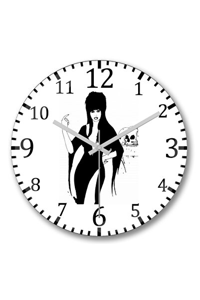 BASKI DÜNYASI Ceas de perete Elvira A Rainha Das Trevas din sticlă autentică ...