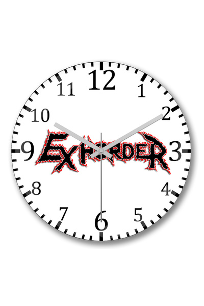 BASKI DÜNYASI Exhorder 1 ساعة حائط من الزجاج الحقيقي المنحني