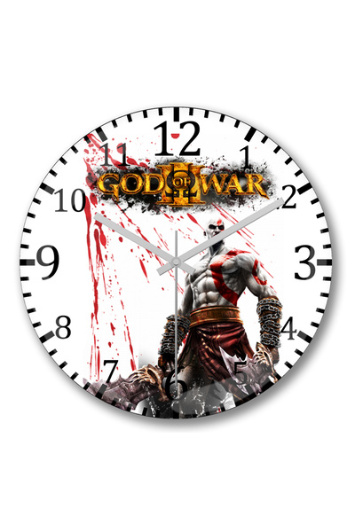 BASKI DÜNYASI ساعة حائط إله الحرب من الزجاج الحقيقي المنحني