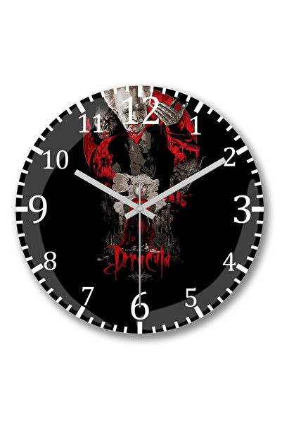 BASKI DÜNYASI ساعة حائط دراكولا من الزجاج الحقيقي المنحني
