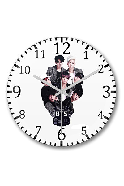 BASKI DÜNYASI Ceas de perete Bts 01 din sticlă autentică bombată