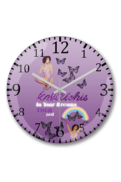 BASKI DÜNYASI Ceas de perete Kali Uchis Tour din sticlă autentică bombată