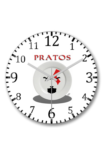 BASKI DÜNYASI Ρολόι τοίχου Pratos με κυρτό γυαλί από αληθινό γυαλί