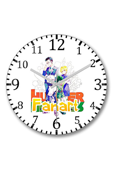 BASKI DÜNYASI ساعة حائط هنتر اكس هنتر غون كيلوا أنيمي من الزجاج الحقيقي المنحني