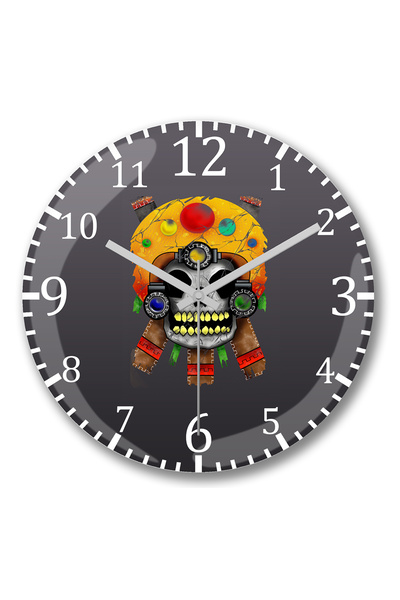 BASKI DÜNYASI ساعة حائط Caveira Do Cerrado 2 من الزجاج الحقيقي المنحني