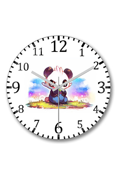 BASKI DÜNYASI ساعة حائط بانشام بوكيمون جو بيكاتشو من الزجاج الحقيقي المنحني