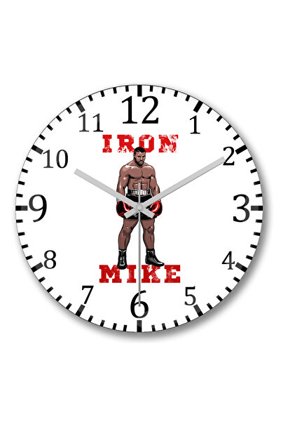 BASKI DÜNYASI ساعة حائط ميكيتسون آيرون مايك من الزجاج الحقيقي المنحني