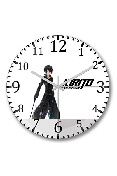 BASKI DÜNYASI ساعة حائط سيف آرت أونلاين كيريتو من الزجاج الحقيقي المنحني