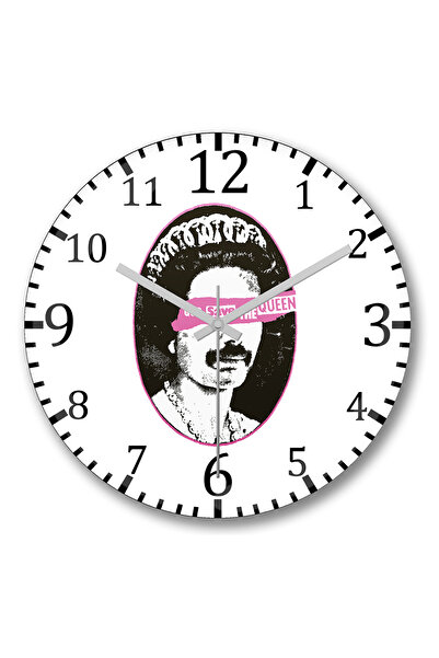 BASKI DÜNYASI Ceas de perete God Save the Queen din sticlă autentică bombată