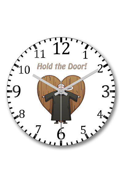 BASKI DÜNYASI Ceas de perete Hold my Door Hodor1 din sticlă autentică bombată