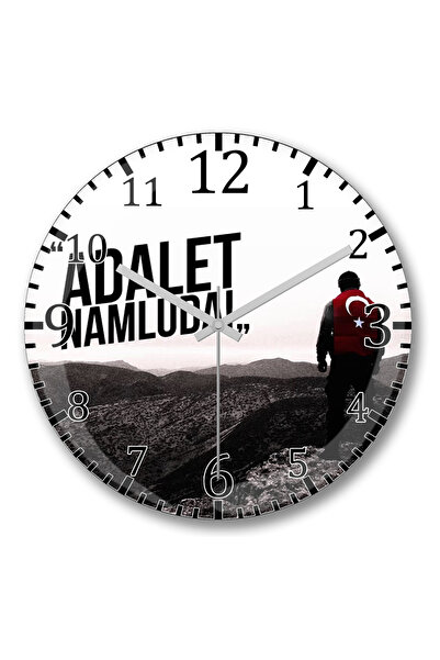 BASKI DÜNYASI ساعة حائط Ayyıldız Adalet في برميل من الزجاج الحقيقي المنحني