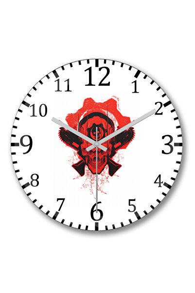 BASKI DÜNYASI Ceas de perete Lancer Na Carveira Gears of War din sticlă auten...